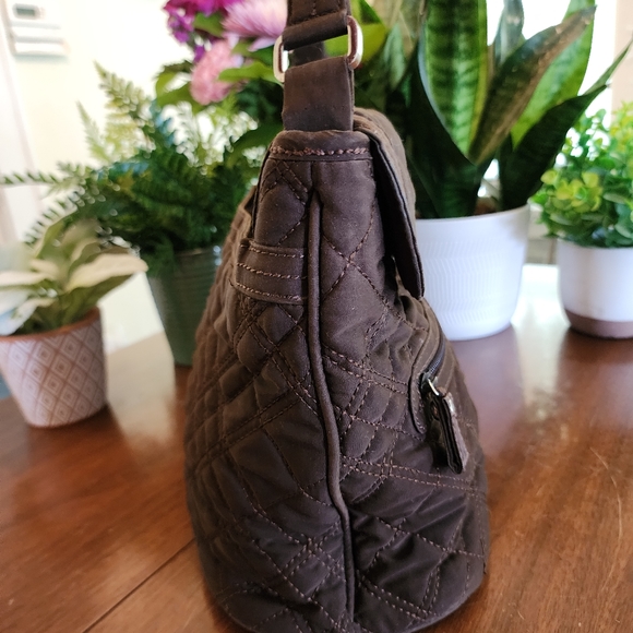 VERA BRADLEY Espresso Brown Microfiber Purse Zebra Lining Used Good Condition - Picture 3 of 15